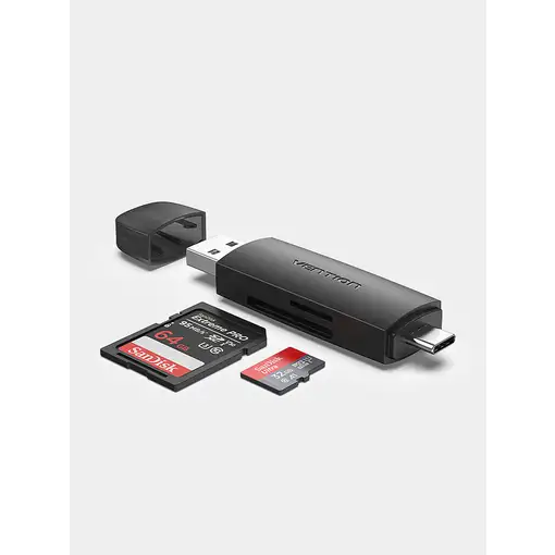 Vention Lector de Tarjetas Externo CLKB0/ USB 3.0 y USB Tipo-C