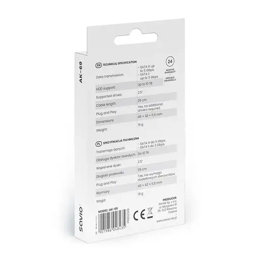 Savio AK-69 tarjeta y adaptador de interfaz USB 3.2 Gen 1 (3.1 Gen 1)