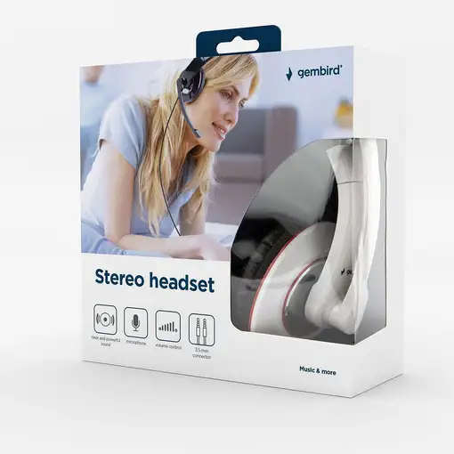 Gembird MHS-001-GW auricular y casco Auriculares Alámbrico Diadema Llamadas/Música