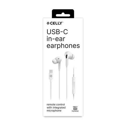 Celly UP1200TYPECWH auricular y casco Auriculares Alámbrico Dentro de oído Llamada