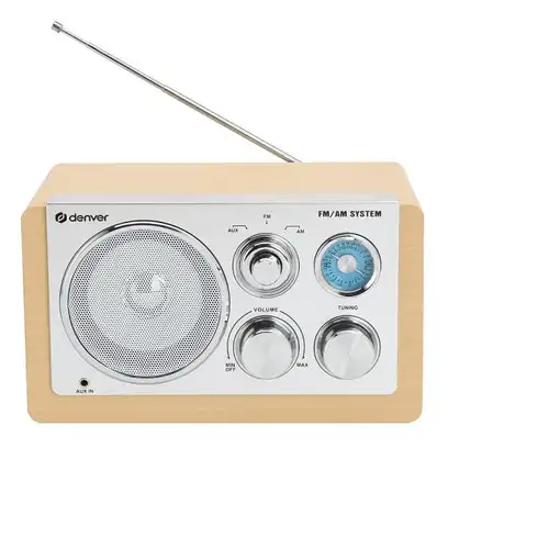 Denver TR-63LW radio Personal Analógica Bamboo, Plata