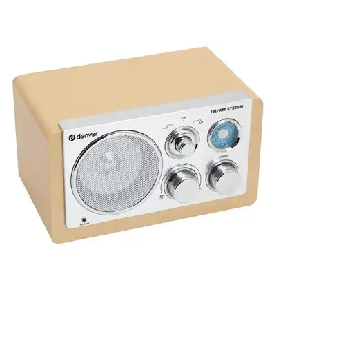 Denver TR-63LW radio Personal Analógica Bamboo, Plata