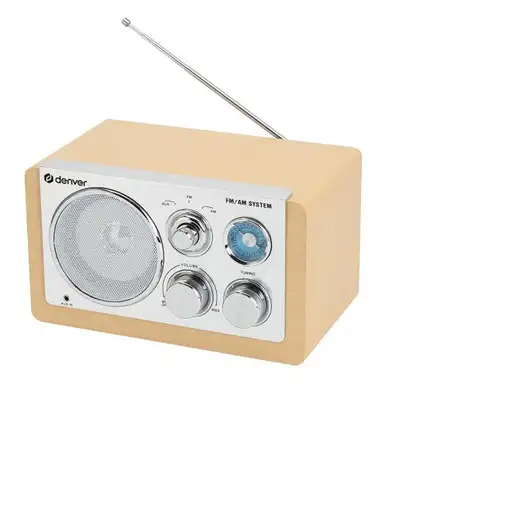 Denver TR-63LW radio Personal Analógica Bamboo, Plata