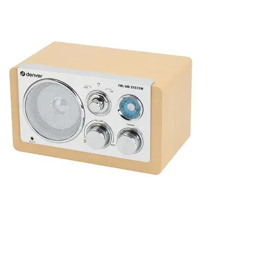 Denver TR-63LW radio Personal Analógica Bamboo, Plata