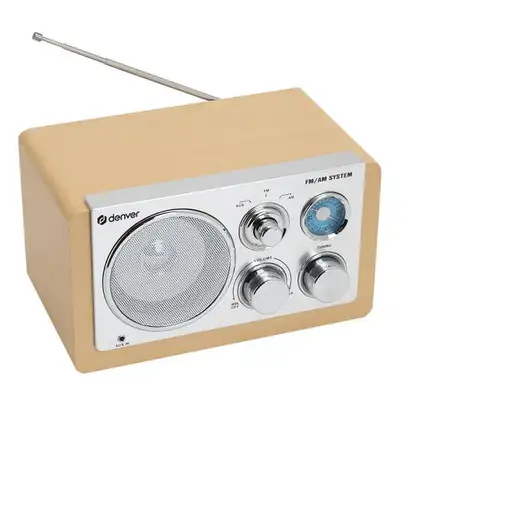 Denver TR-63LW radio Personal Analógica Bamboo, Plata