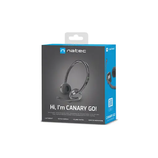 NATEC Canary Go Auriculares Alámbrico Diadema Oficina/Centro de llamadas Negro