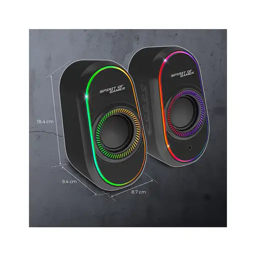 Spirit of Gamer FANATIC 500 DARK Negro Inalámbrico y alámbrico 3 W