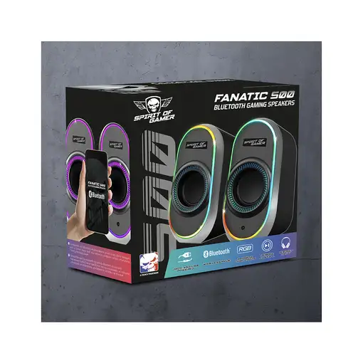 Spirit of Gamer FANATIC 500 DARK Negro Inalámbrico y alámbrico 3 W