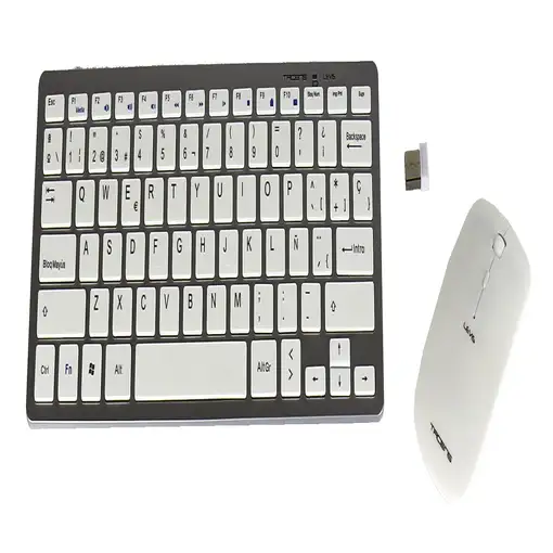 Tacens LEVIS COMBO, Pack de Teclado y Ratón Inalámbrico Blanco, Wireless 2.4G, Rat