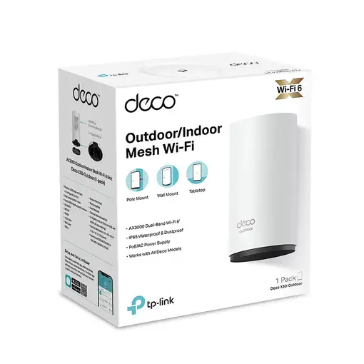 TP-Link Deco X50-Outdoor Doble banda (2,4 GHz / 5 GHz) Wi-Fi 6 (802.11ax) Blanco 1