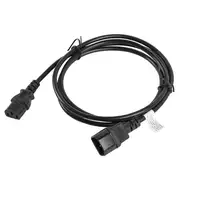 Lanberg CA-C13E-11CC-0018-BK cable de transmisión Negro 1,8 m C13 acoplador C14 ac