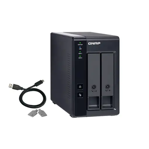 QNAP TR-002 caja para disco duro externo Carcasa de disco duro/SSD Negro 2.5/3.5"