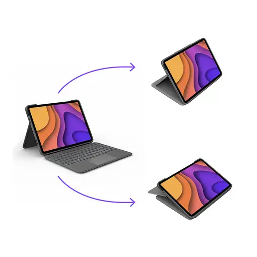 Logitech Folio Touch QWERTY Español Smart Connector Gris