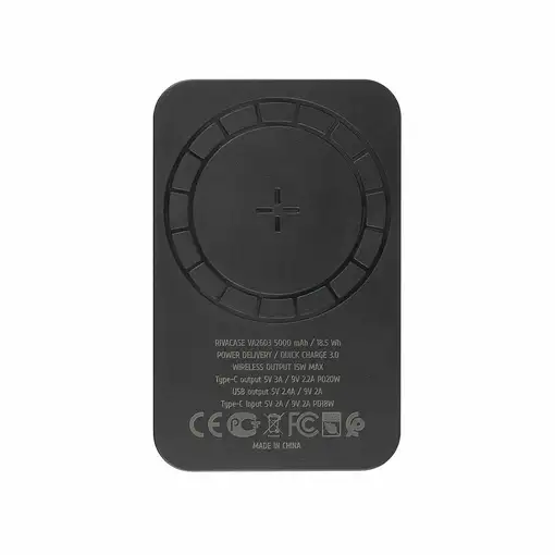 Rivacase VA2603 batería externa Polímero de litio 5000 mAh Cargador inalámbrico Ne