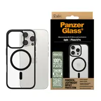 PanzerGlass ® HardCase Transparent w. Black MagSafe & Frame iPhone 16 Pro funda pa