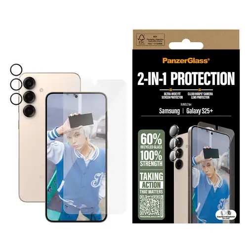 PanzerGlass ® 2-in-1 Protection Bundle Samsung Galaxy S25+ Protector de pantalla 1