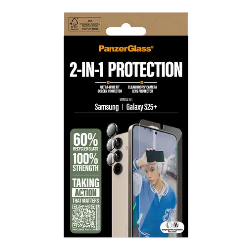 PanzerGlass ® 2-in-1 Protection Bundle Samsung Galaxy S25+ Protector de pantalla 1