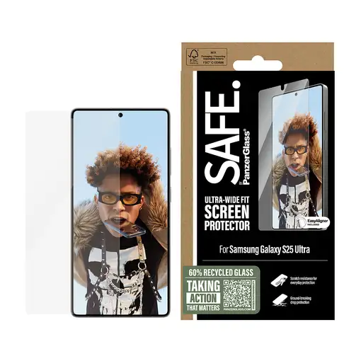 PanzerGlass SAFE. by ® Screen Protector Samsung Galaxy S25 Ultra | Ultra-Wide Fit