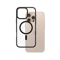PanzerGlass ® HardCase Transparent w. Black MagSafe & Frame iPhone 16 Pro Max fund
