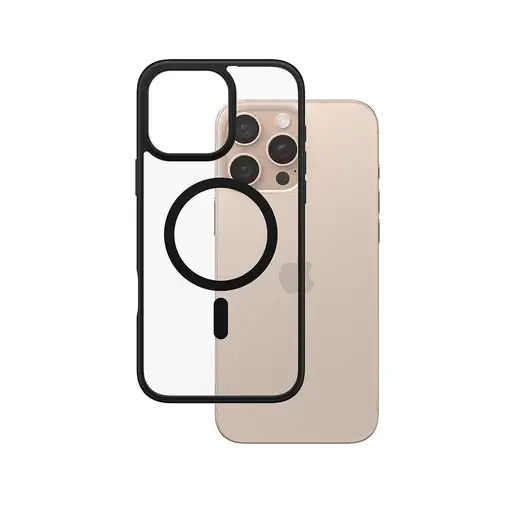 PanzerGlass ® HardCase Transparent w. Black MagSafe & Frame iPhone 16 Pro Max fund