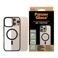 PanzerGlass ® HardCase Transparent w. Black MagSafe & Frame iPhone 16 Pro Max fund