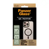 PanzerGlass ® HardCase Transparent w. Black MagSafe & Frame iPhone 16 Pro Max fund