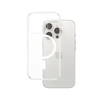 PanzerGlass ® HardCase Transparent w. White MagSafe iPhone 16 Pro funda para teléf