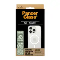 PanzerGlass ® HardCase Transparent w. White MagSafe iPhone 16 Pro funda para teléf