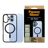 PanzerGlass ® HardCase Transparent w. Black MagSafe & Frame iPhone 16 funda para t
