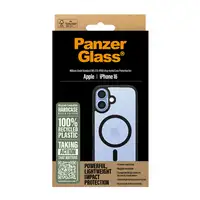 PanzerGlass ® HardCase Transparent w. Black MagSafe & Frame iPhone 16 funda para t