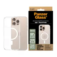 PanzerGlass ® HardCase Transparent w. White MagSafe iPhone 16 Pro Max funda para t