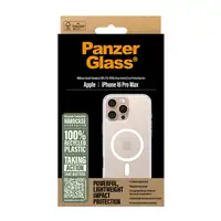 PanzerGlass ® HardCase Transparent w. White MagSafe iPhone 16 Pro Max funda para t