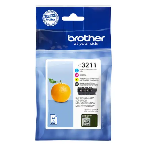 Brother LC3211VAL cartucho de tinta 4 pieza(s) Original Rendimiento estándar Negro