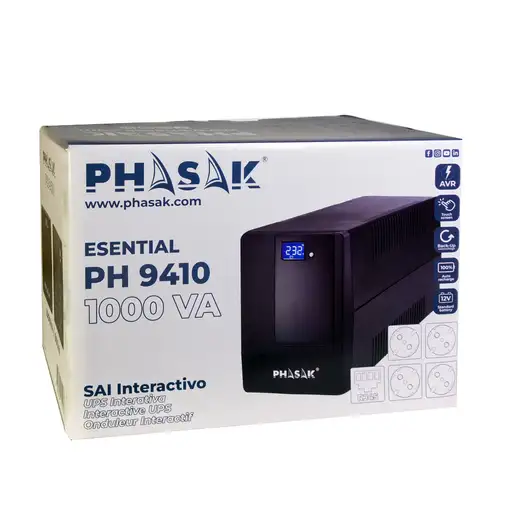 Phasak SAI Esential Interactivo 1000 VA - PH 9410