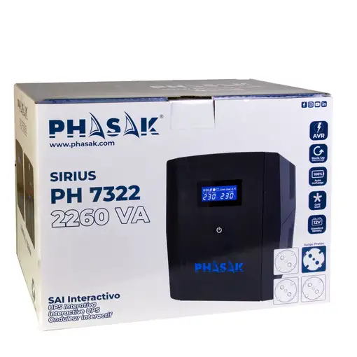 Phasak SAI Sirius Interactivo 2260 VA – PH 7322