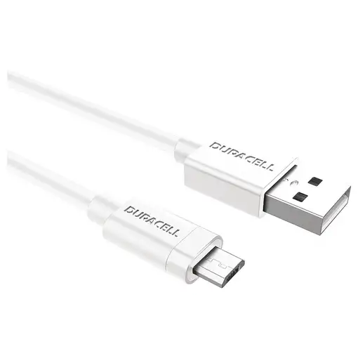 Duracell USB5023W cable USB 2.0 2 m USB A Micro-USB A Blanco