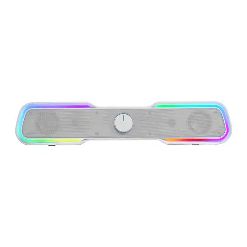 Mars Gaming MSBXW Blanco, Barra de Sonido RGB, Bluethooth 5.0+Jack 3.5, Sonido DSP