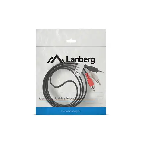 Lanberg CA-MJRC-10CC-0015-BK cable de audio 1,5 m 3,5mm 2 x RCA Negro