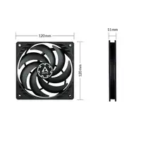 ARCTIC P12 Slim PWM PST Carcasa del ordenador Ventilador 12 cm Negro 1 pieza(s)