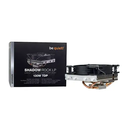 be quiet! Shadow Rock LP Procesador Enfriador 12 cm Negro, Cobre, Plata