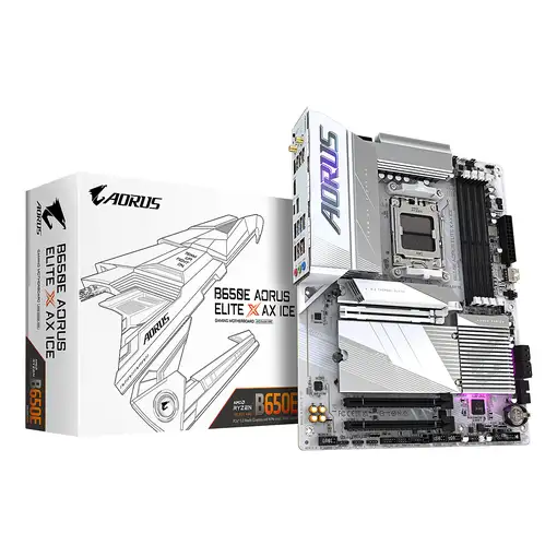 GIGABYTE B650E AORUS ELITE X AX ICE Placa base - AMD Ryzen serie 9000, VRM de 12+2