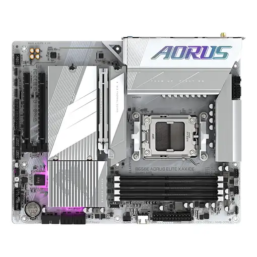 GIGABYTE B650E AORUS ELITE X AX ICE Placa base - AMD Ryzen serie 9000, VRM de 12+2