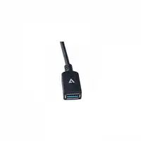 V7 Cable USB negro con conector USB 3.0 A hembra a USB-C macho 0.3m 1ft