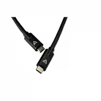 V7 Cable USB negro con conector USB-C macho a USB-C macho 2m 6.6ft