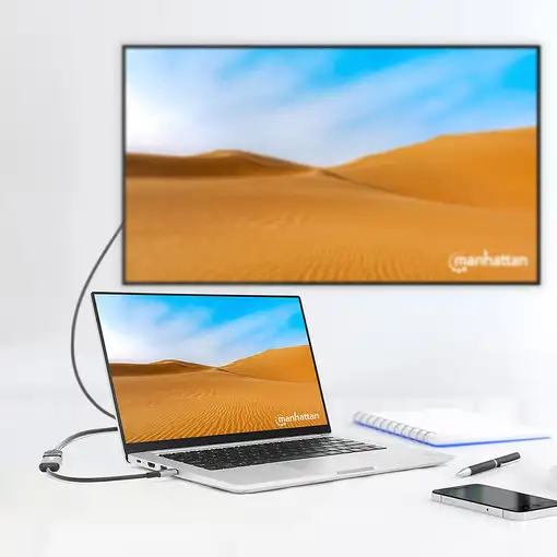 Manhattan 153706 adaptador de cable de vídeo 0,15 m USB Tipo C HDMI tipo A (Estánd
