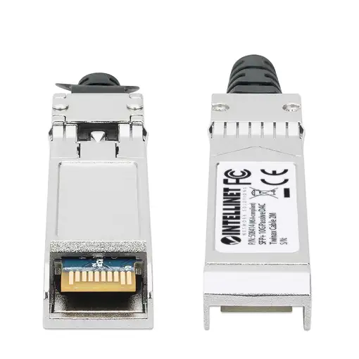 Intellinet 508414 Cable de fibra óptica e InfiniBand 2 m SFP+ Negro, Plata