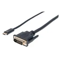 Manhattan 152457 adaptador de cable de vídeo 2 m USB Tipo C DVI Negro