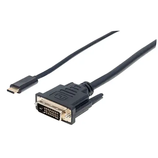 Manhattan 152457 adaptador de cable de vídeo 2 m USB Tipo C DVI Negro