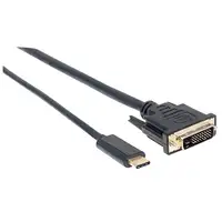Manhattan 152457 adaptador de cable de vídeo 2 m USB Tipo C DVI Negro