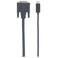 Manhattan 152457 adaptador de cable de vídeo 2 m USB Tipo C DVI Negro
